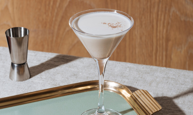 A creamy cocktail 